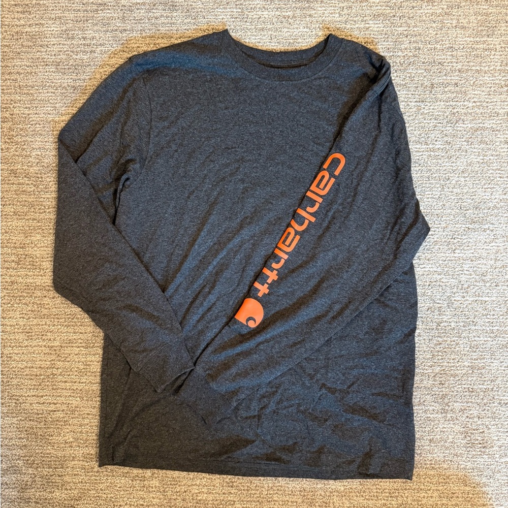 Carhartt Long Sleeve Tee - Charcoal and Orange